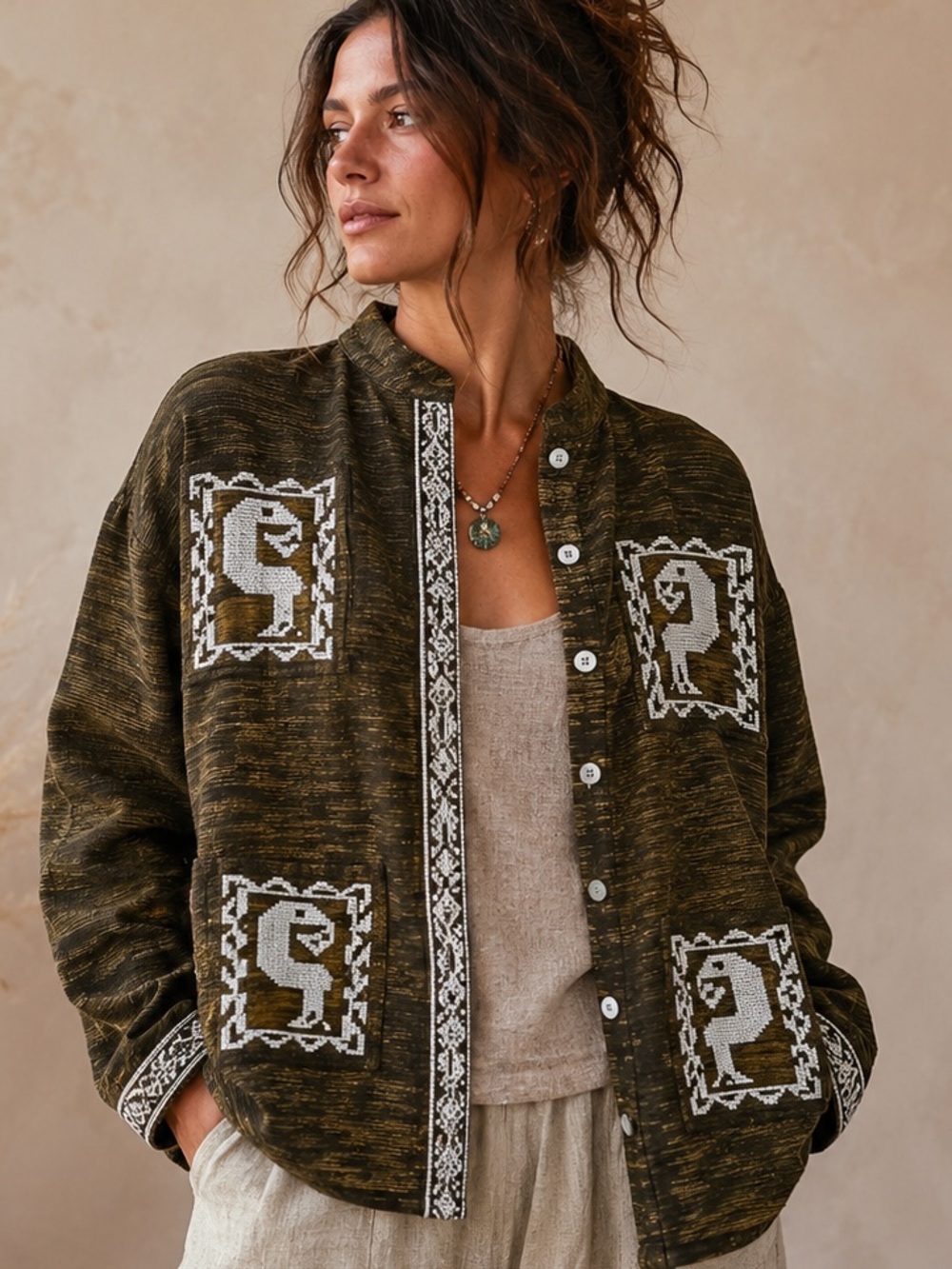 Artisan Made Guatemalan Boho Jacket Totonicapán Mayan Textile Artisan Shacket